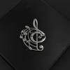Stainless Steel Music Note Brooch Pin Hollow Design Music Badge Lapel Pin  Daily Wear