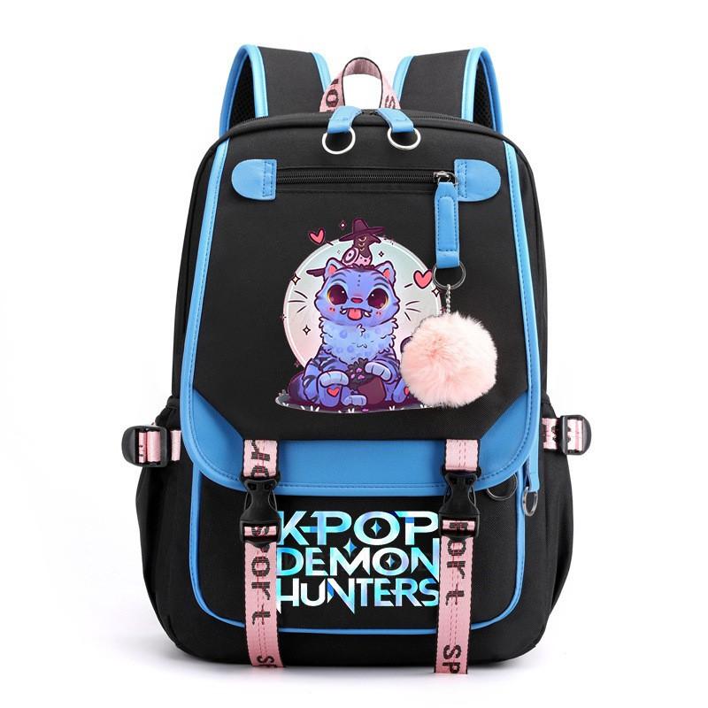 K-Pop Anime Printed Backpack Teens School Bag With Spine Support 20-35L Capacity Oxford Fabric Unisex College Style