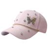 Summer Jacquard Baseball Hat for Women, Bling Rhinestone Butterfly Ornament Cap, Adjustable Sun‑Protection Casual Travel Visor Hat