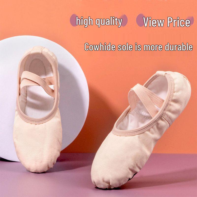 Girls' Strapless Non-Slip Soft Sole Ballet and Modern Dance Shoes