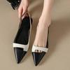 Black French Retro Color Matching Word with Pointed Head Empty Single Shoes Versatile Thick Heel Bag Head Roman Sandals Women