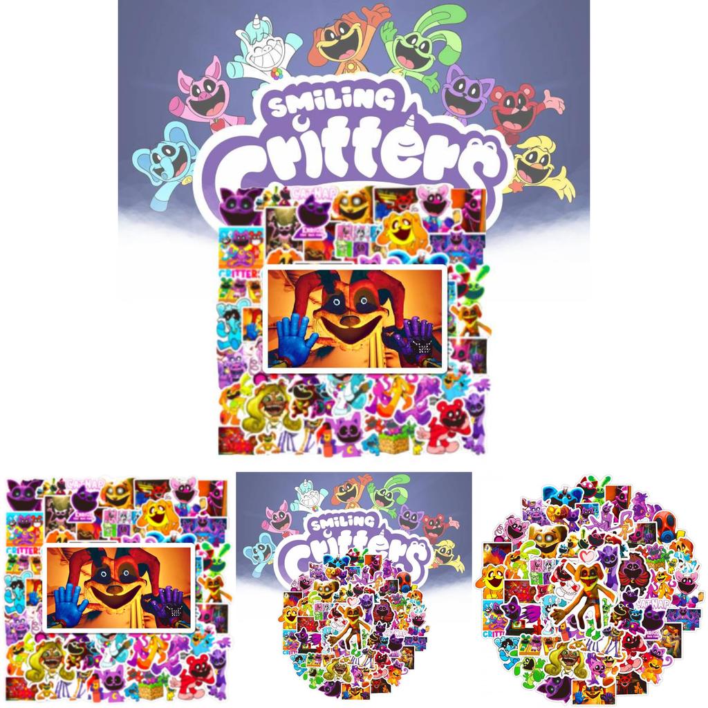 Милые мультяшные наклейки с животными Smiling Critters для автомобиля, ноутбука, телефона, холодильника, водонепроницаемый ПВХ-материал