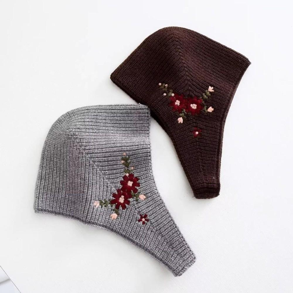 Keep Warm Knitted Beret Hat Ear Protection Ear Protection Hat Fashion Round Top Cap Winter
