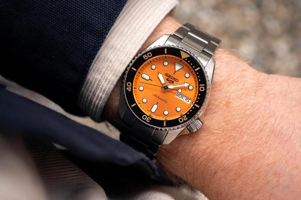 Seiko SEIKO Автоматический ручной Зарубежная модель SKX Boy (с обмоткой) Часы, Размер, Оранжевый, SRPK35K1, Мужские [Б/У]