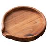 Wooden Tea Tray with U Shaped Opening Multifunction Round Wooden Serving Plate Tray for Tea Fruit