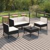 Day and Night - Day and Night 5-piece Garden Furniture Set and Black Synthetic Rattan Cushions