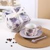 Набор чашка и блюдце для кофе, легкая роскошь, высокое качество, ощущение, цветок гезанг, керамическая чашка, нишевый, подарок для девушки, послеобеденная чашка для чая с камелией