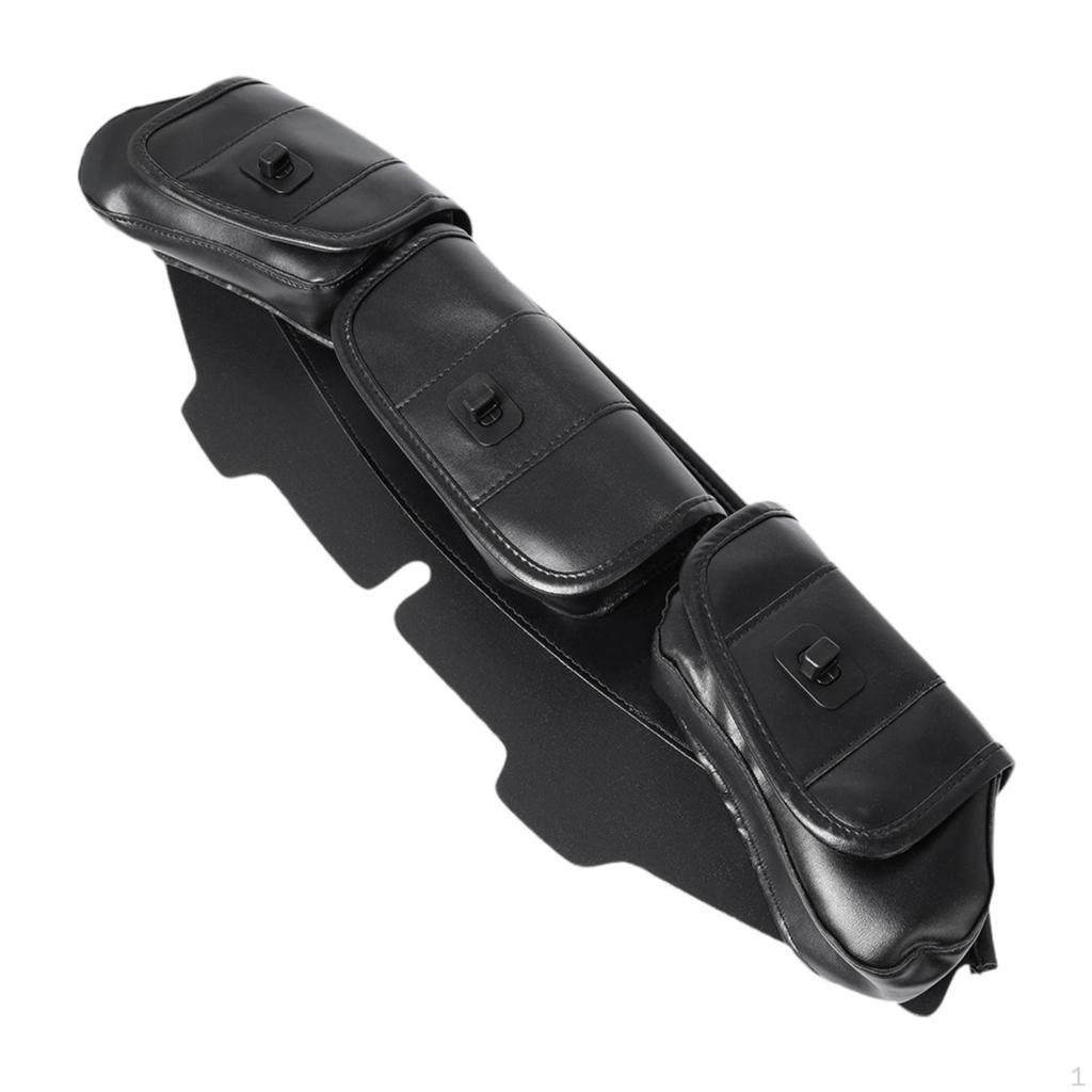 Motorcycle Windshield Bag, PU Leather Storage Pouch Accessory Premium Professional Easy To Install