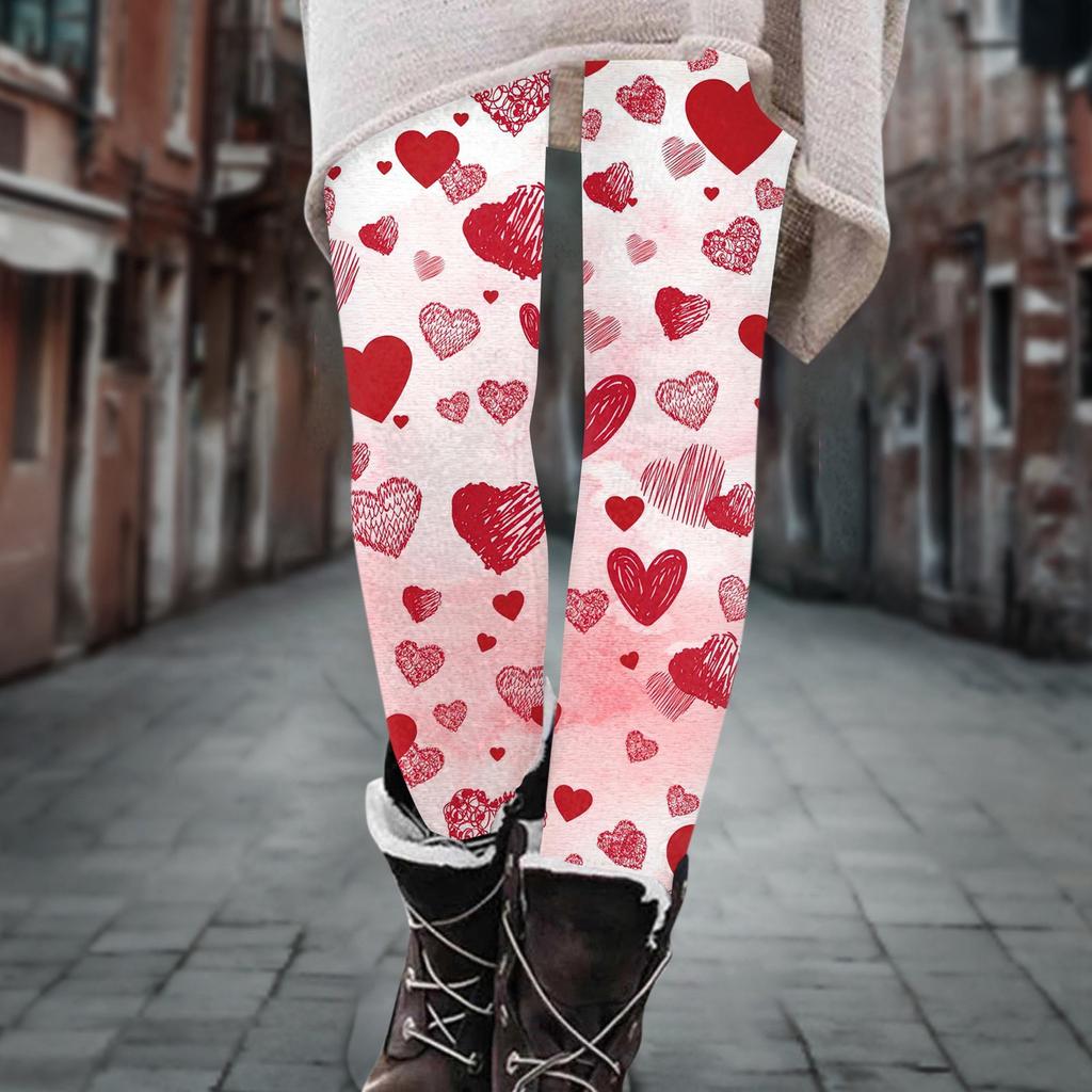 Women's Pants Printed Elastic Soft Cotton Leggings Casual Home Pajamas