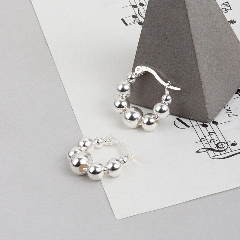 Серьги-кольца из стерлингового серебра 925 пробы для женщин и мужчин, геометрические серьги, повседневные ювелирные изделия, новинка, оптовая продажа