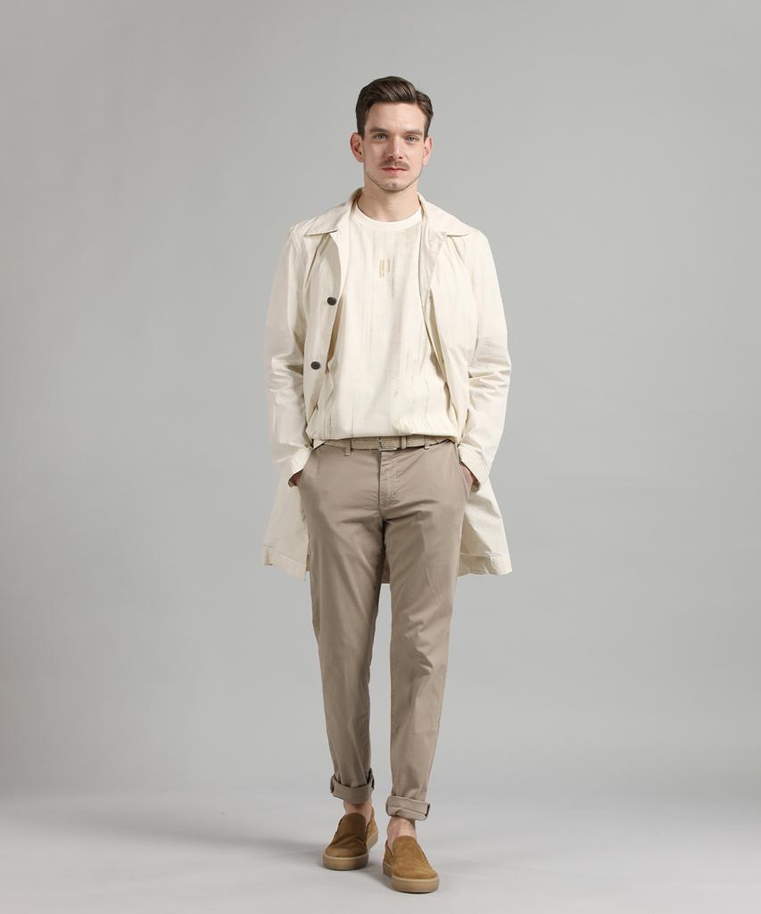PANICALE Beige Regular Fit Cotton Chino Pants