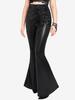 Rosegal Gothic Metallic Cinched Ruched Flare Pants