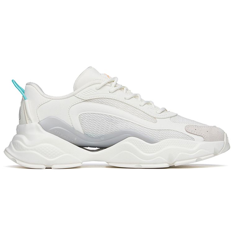 Anta Ткань Millennium из синтетической кожи, амортизирующая, нескользящая, износостойкая, низкая повседневная обувь, женские кроссовки цвета слоновой кости и белого 122228890-5