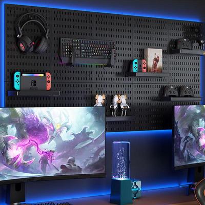 Перфорированная настенная полка для игровой комнаты - решение для хранения вещей Hook & Decor (Установка без перфорации)