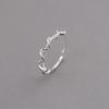 Korean Style Sweet S925 Silver Line Winding Simple Fashion All-Match Wave Irregular Opening Adjustable Female Ring