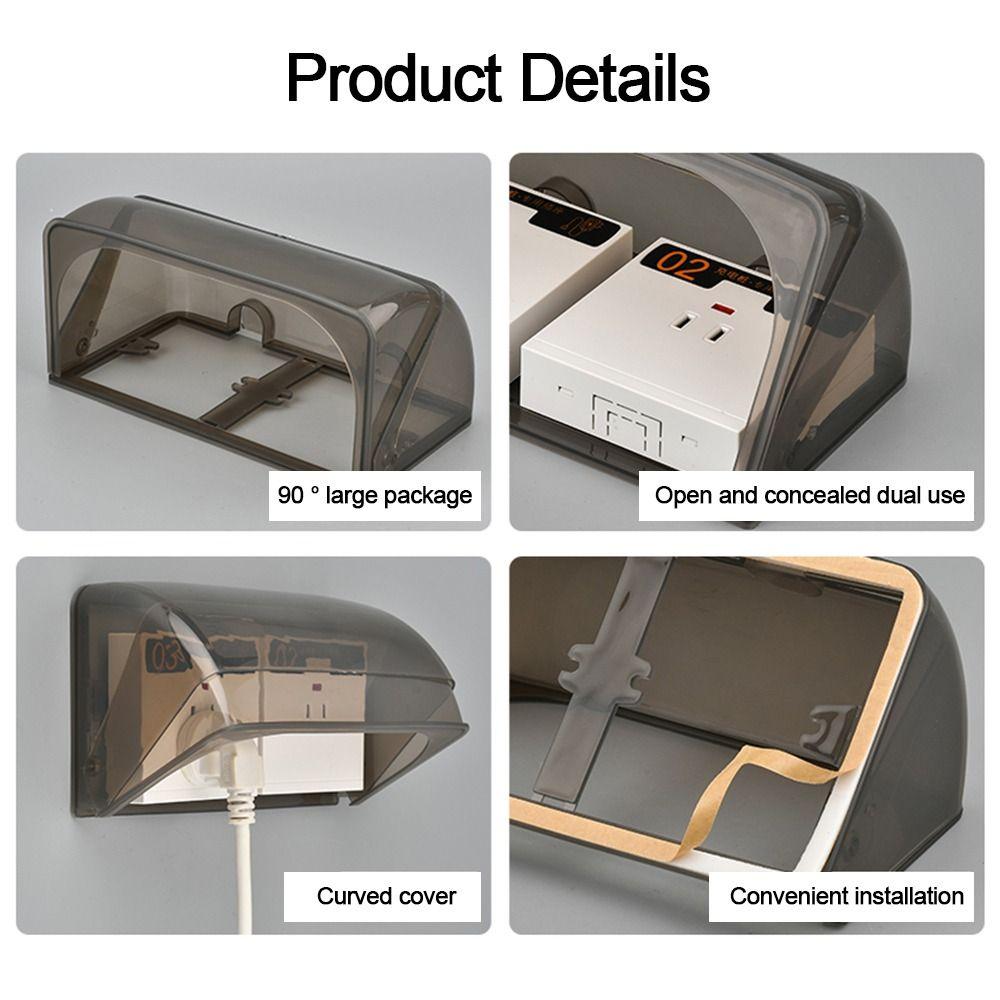 Wall-mounted Socket Waterproof Box Plastic Electric Plug Rainproof Cover Protection Socket Wall