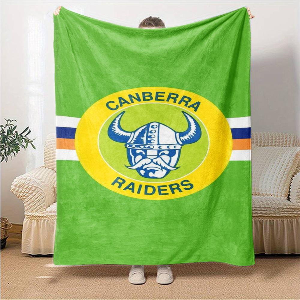 Canberra Raiders Print Flannel Blanket High Quality Warm Comfortable Cover for All Seasons Perfect for Gifts Home Decor