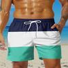 Летняя пляжная мода темно-синий и белый полосатый узор 3D цифровая печать мужские повседневные шорты для активного отдыха дизайн на шнурке
