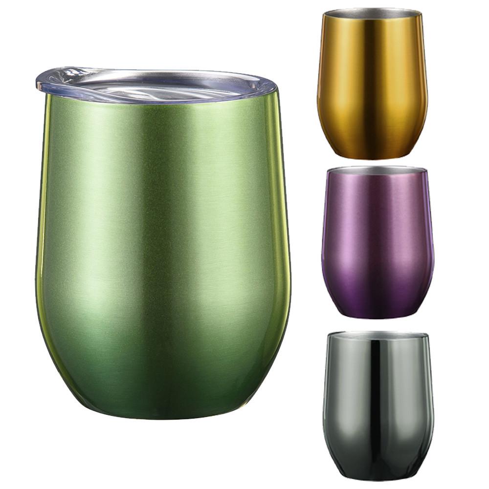 Ramidos 9ozFluorescence Steel Stemless Wine Glass Tumbler Double Wall Vaccum Insulation
