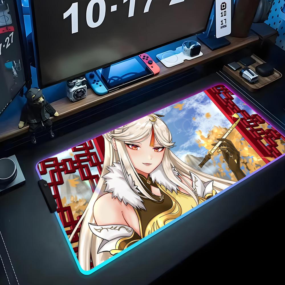 Mingguang Коврик для мыши RGB Игровой коврик для мыши Большой светодиодный коврик Настольный коврик для ПК Светящийся коврик для мыши Большие коврики для клавиатуры Настольный ковер с подсветкой