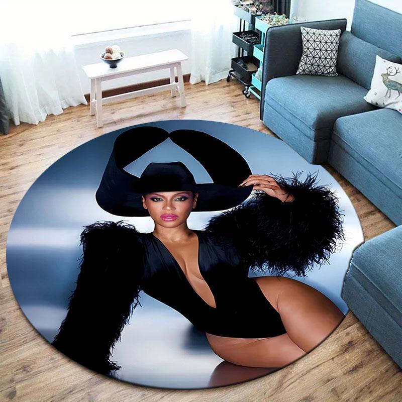 Круглый ковер Beyonce, Ковер для гостиной, спальни, дивана, игровой комнаты, Декор, Нескользящий коврик для пола
