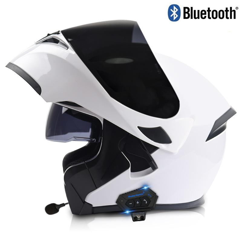 Electric vehicle helmet for men and women with Bluetooth, dual visors, winter helmet, motorcycle racing helmet, all-season full-face safety helmet