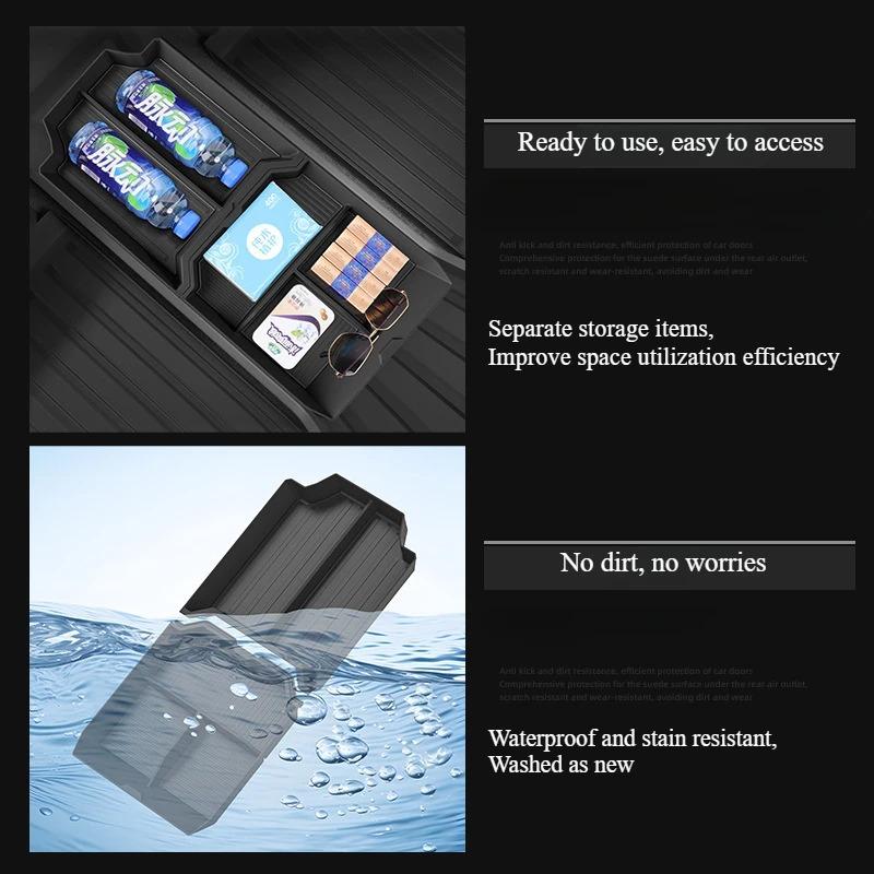 For Tesla Cybertruck 2024+ Center Control Lower Storage Box Cup Holder Car Accessories Waterproof Organizer Hidden Tray Case
