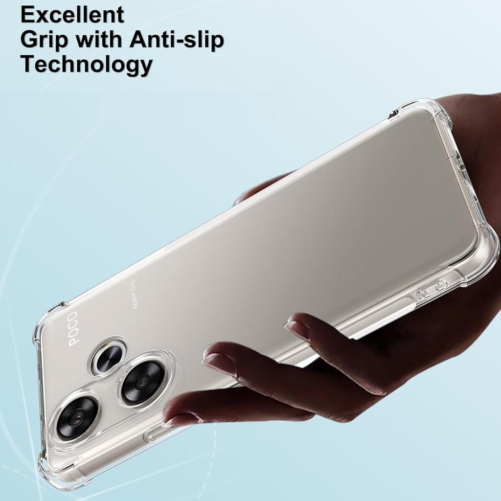 Противоударный чехол из ТПУ с подушкой безопасности для Xiaomi Poco F6 F5 5G X7 Pro X6 X5 M6 Pro 4G Защитный чехол Прозрачный чехол Fundas Coque