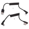 Спиральный кабель USB Type C, Угловой удлинитель USB C на USB2.0, Адаптер USB C 90 градусов, Кабели для синхронизации данных