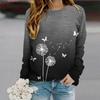 Autumn Women Dandelion Printing 3D Long Sleeve Hoodies Fashion  O-Neck Loose Sweatshirt Dandelion Printing Girls Pullover