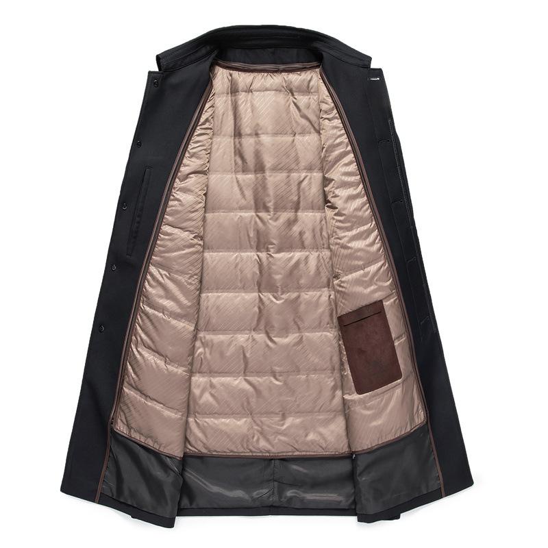 Куртка-пуховик средней длины для мужчин среднего и пожилого возраста, зимняя, для папы, деловая, повседневная, со съемной подкладкой, ветровка, куртка-лидер