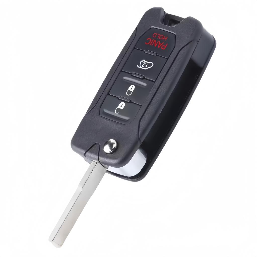 XJMYNB 2ADFTFI5AM433TX RX2RKEL9 433MHz FSK 4A / MQB48 Chip 4 Buttons Flip Smart Remote Car Key For Jeep Renegade 2016 2017 2018