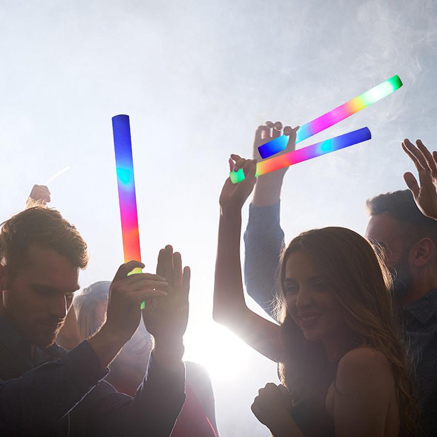 30Pcs Multicolor LED Foam Glow Stick Fluorescent Light For Concert Wedding Party