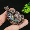 Abalone Shell Handmade Copper Wire Wrap Jewelry Pendant 2.25 R9P68