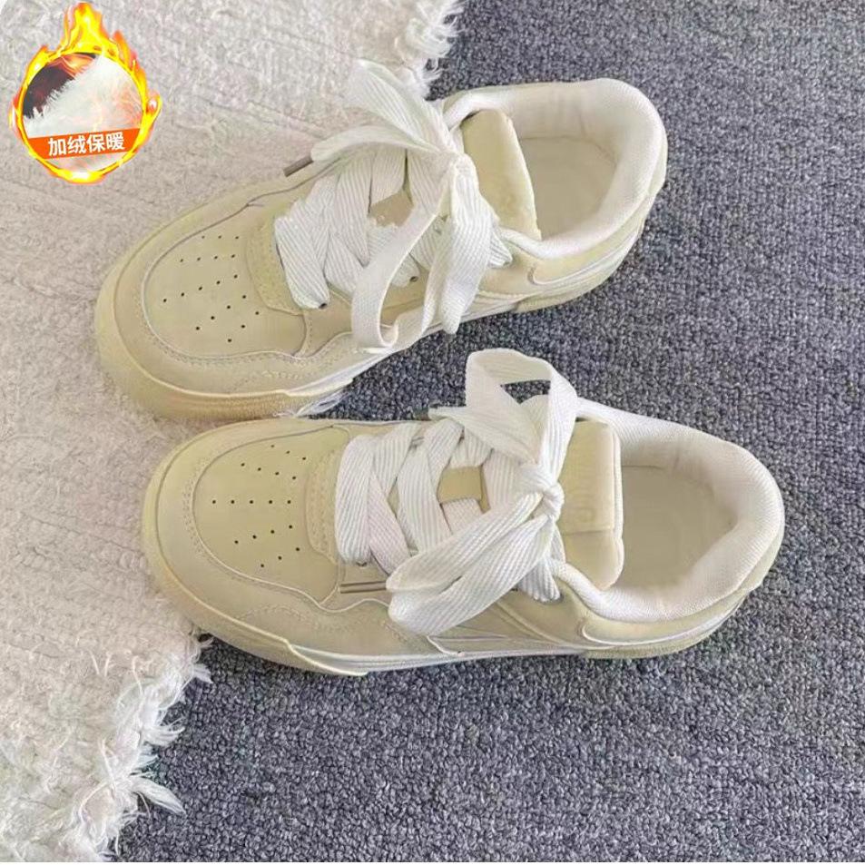 Spring and Autumn Versatile Board Shoes for Women, Autumn New Original Niche Heightening Casual Platform College Style Bread Shoes for Women