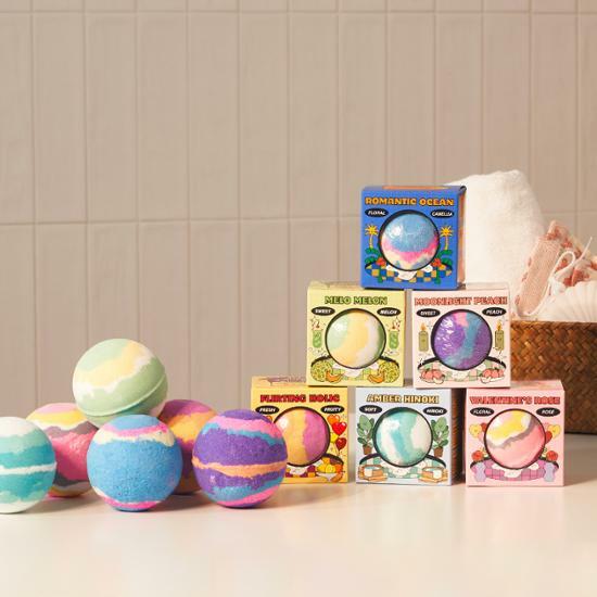 Flu [Эксклюзивная бомбочка для ванны new.allyoung] Flu Cloud Bubble, большая вместимость, бомбочка для ванны 200 г, 6 видов, выберите 1, пенящаяся бомбочка для ванны, лунный персик
