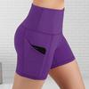 Yousheng Yoga Shorts High Elasticity Solid Color Plus Size Slim Fit Pockets Fitness Shockproof High Waist Summer Sport Shorts Female Clothes