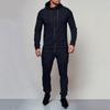 Мужской спортивный повседневный однотонный кардиган с капюшоном