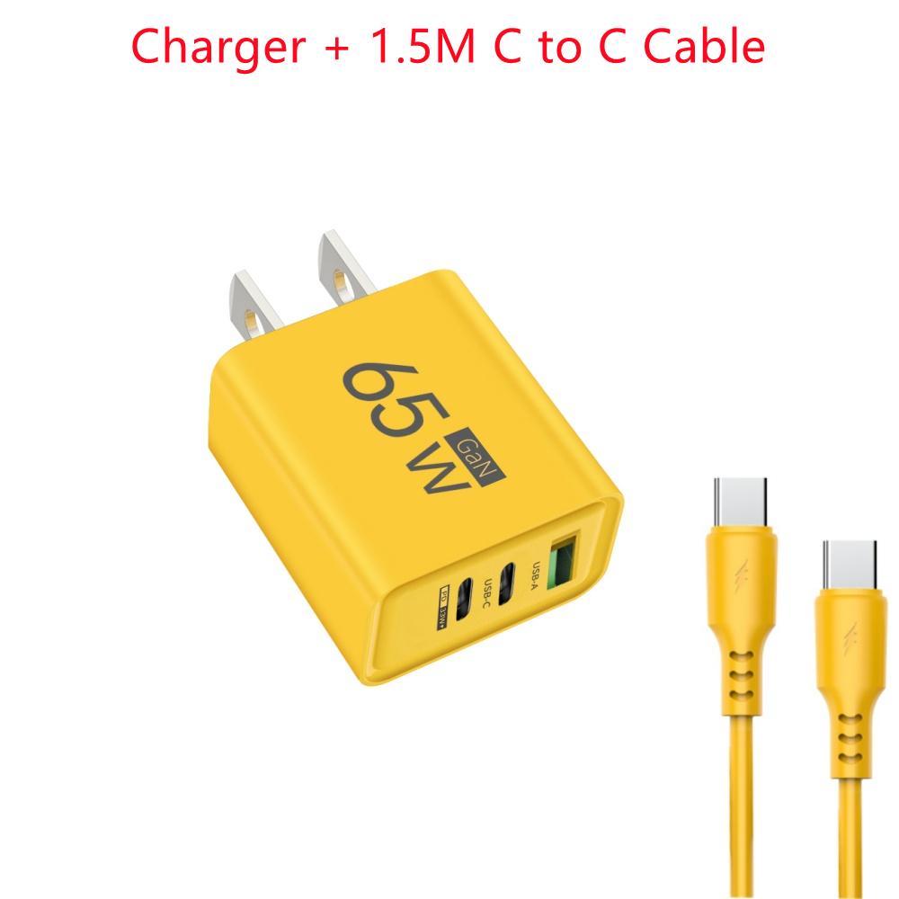 Быстрое зарядное устройство 65 Вт GaN USB Type-C PD QC3.0 Быстрая зарядка Адаптер для мобильного телефона для 14 15 Pro Samsung Huawei
