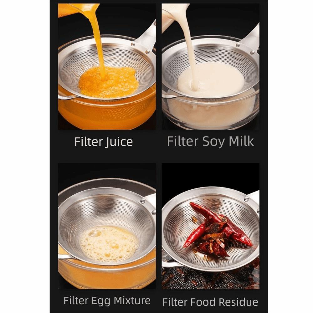 80 Mesh Fine Mesh Filter Spoon 304 Stainless Steel Kitchen Sieve Flour Colander  Hot Pot Cooking