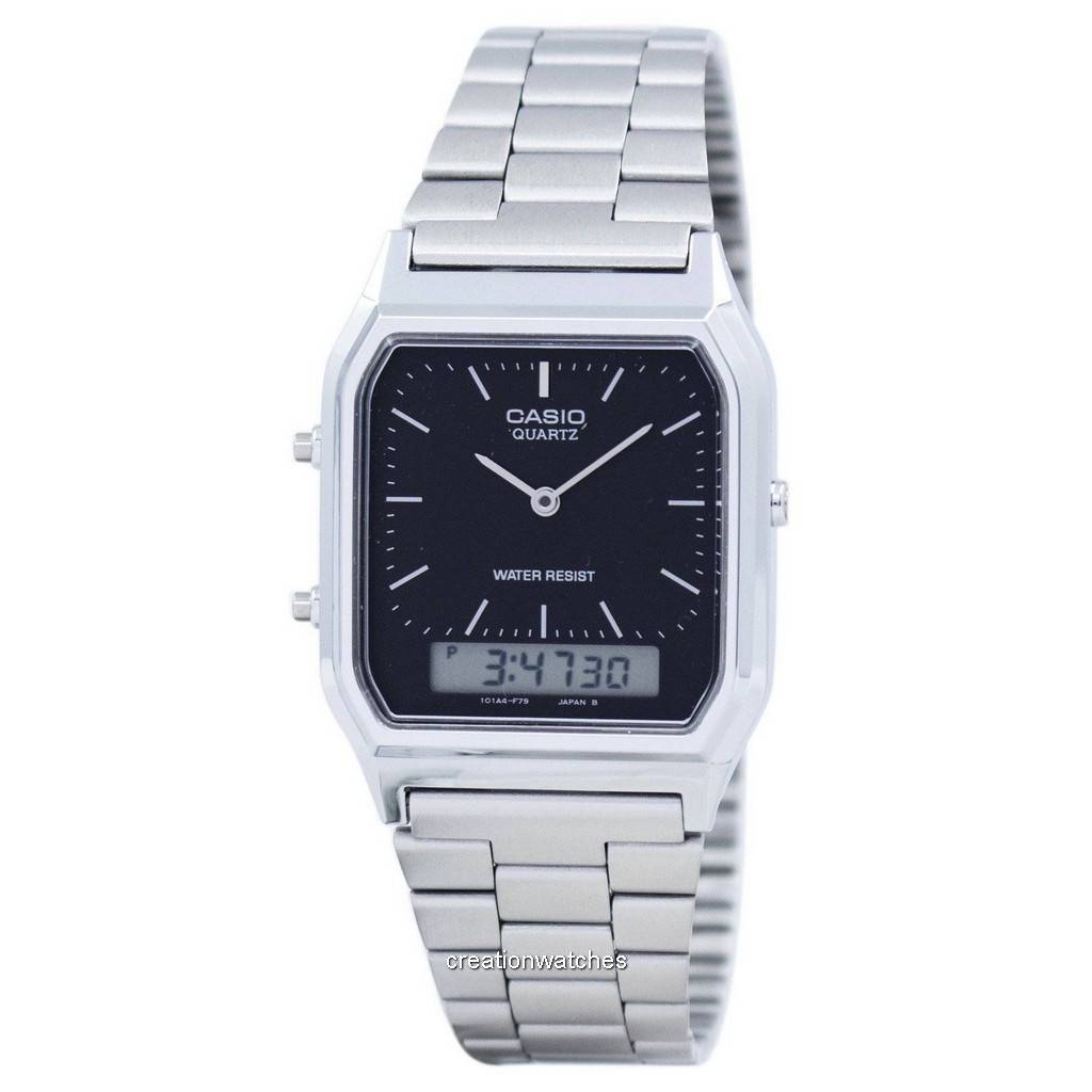 Casio Молодежные кварцевые аналогово-цифровые мужские часы AQ-230A-1DHDF AQ230A-1DHDF