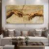 Famous Art Canvas Painting The Creation of Adam By Michelangelo Hand Posters and Prints Pictures For Living Room Wall Art Decor