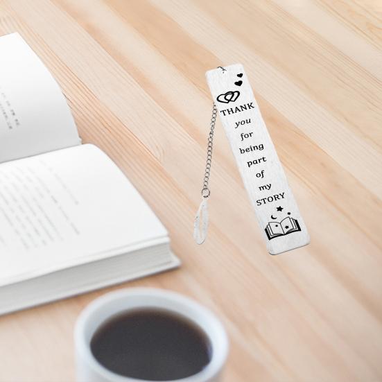 Закладка из нержавеющей стали с надписью, гладкая полированная цепочка в форме пера, подвеска с кисточкой, изысканный подарок на выпускной день учителя