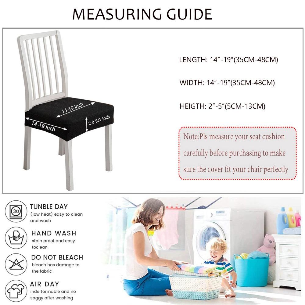 Stretchable Jacquard Chair Cover Pure Color Elastic Seat Covers for Hotel Home Dining Chairs
