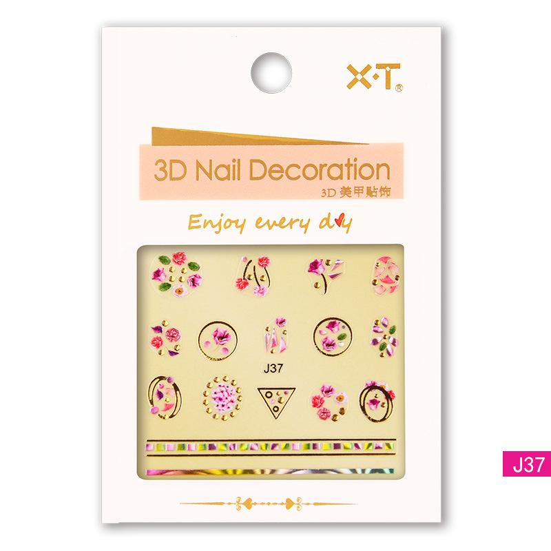 3D Three-dimensional Hot Stamping Nail Decals Star and Moon Sapphire Color Imitation Diamond Self-adhesive Nail Art Sticker DIY Jewelry