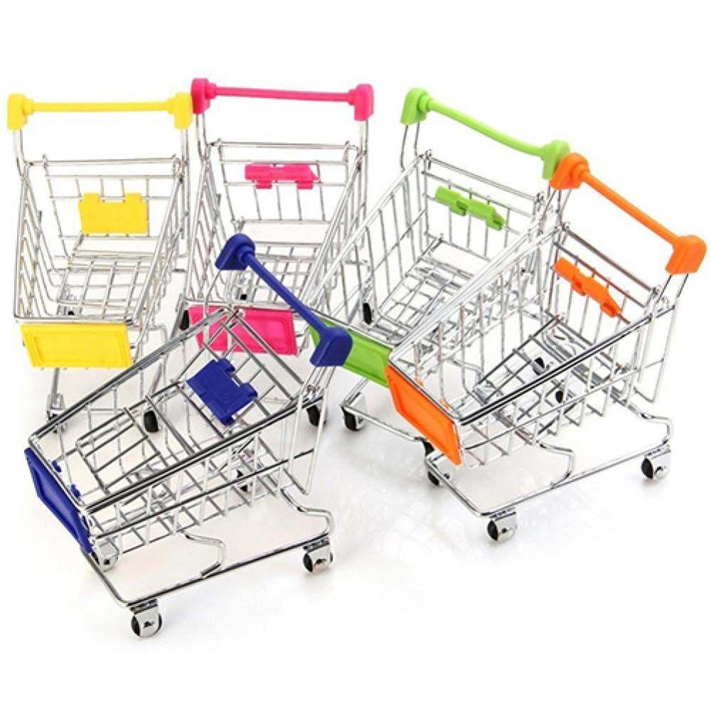 Dollhouse Furniture Supermarket Shopping Basket Supermarket Handcart Trolley Dollhouse Accessories