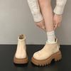 Женские ботинки на толстой платформе в стиле ретро, новые осенние универсальные зимние короткие ботинки, женская обувь