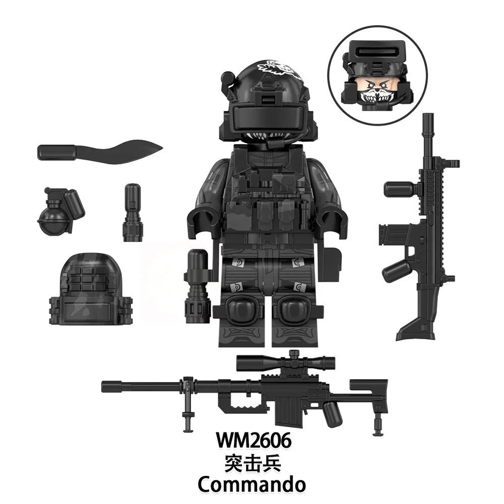 WM6147 WM6168 WM6169 Military Series SWAT Special Forces Building Block Commando Soldier City Police Cap Mini Action Figure Toys