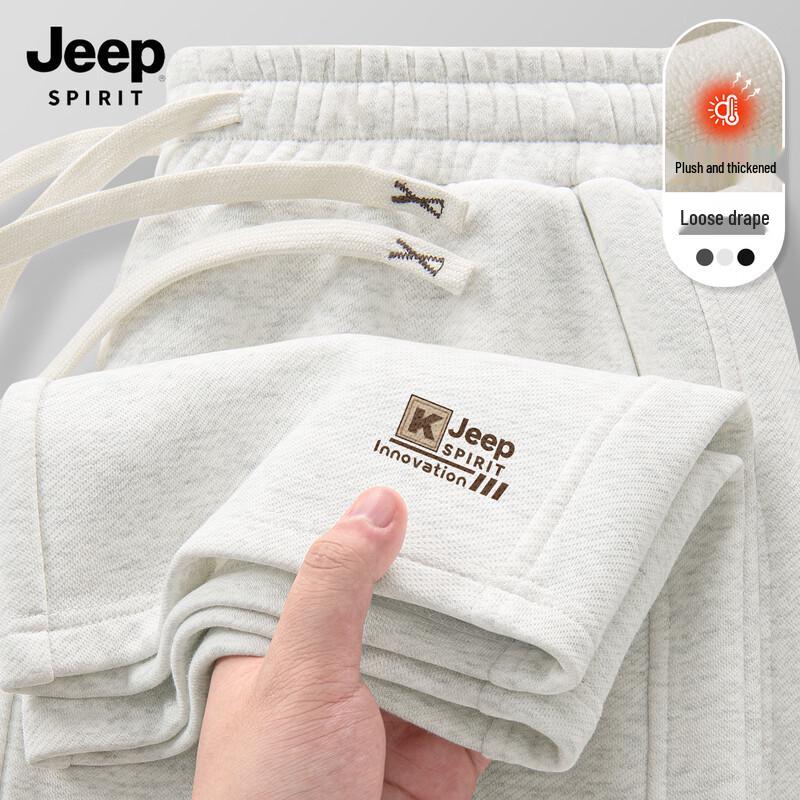 JEEP SPIRIT Мужские зимние флисовые спортивные брюки прямого кроя