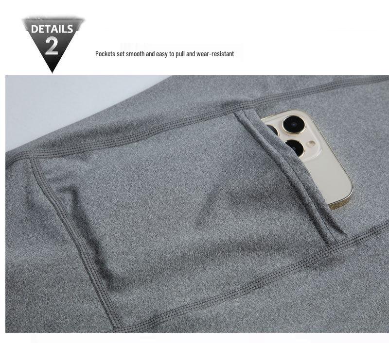 Men's High Elastic Quick-Dry Basketball Fitness Shorts with Pockets